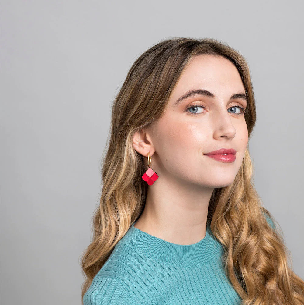 Pink Gaudi Scales Earrings - The Nancy Smillie Shop - Art, Jewellery & Designer Gifts Glasgow