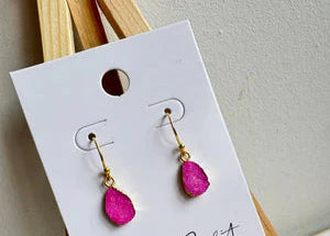 Pink Mini Drop Earrings - Jewellery - Scotland