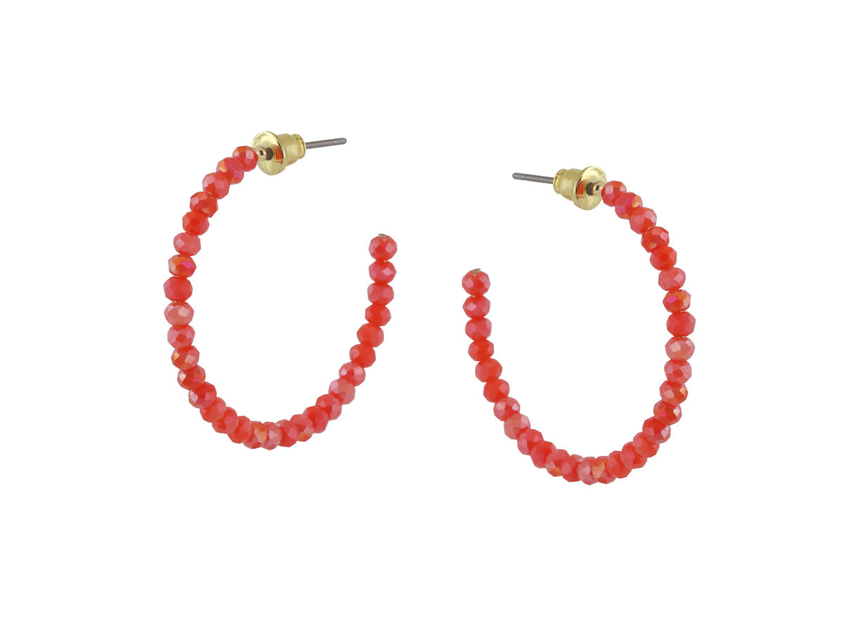 Pink Olympia Beaded Hoops - The Nancy Smillie Shop - Art, Jewellery & Designer Gifts Glasgow
