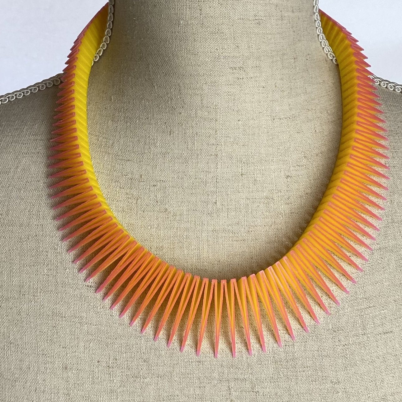 Pink on Yellow Serpent Necklace - The Nancy Smillie Shop - Art, Jewellery & Designer Gifts Glasgow