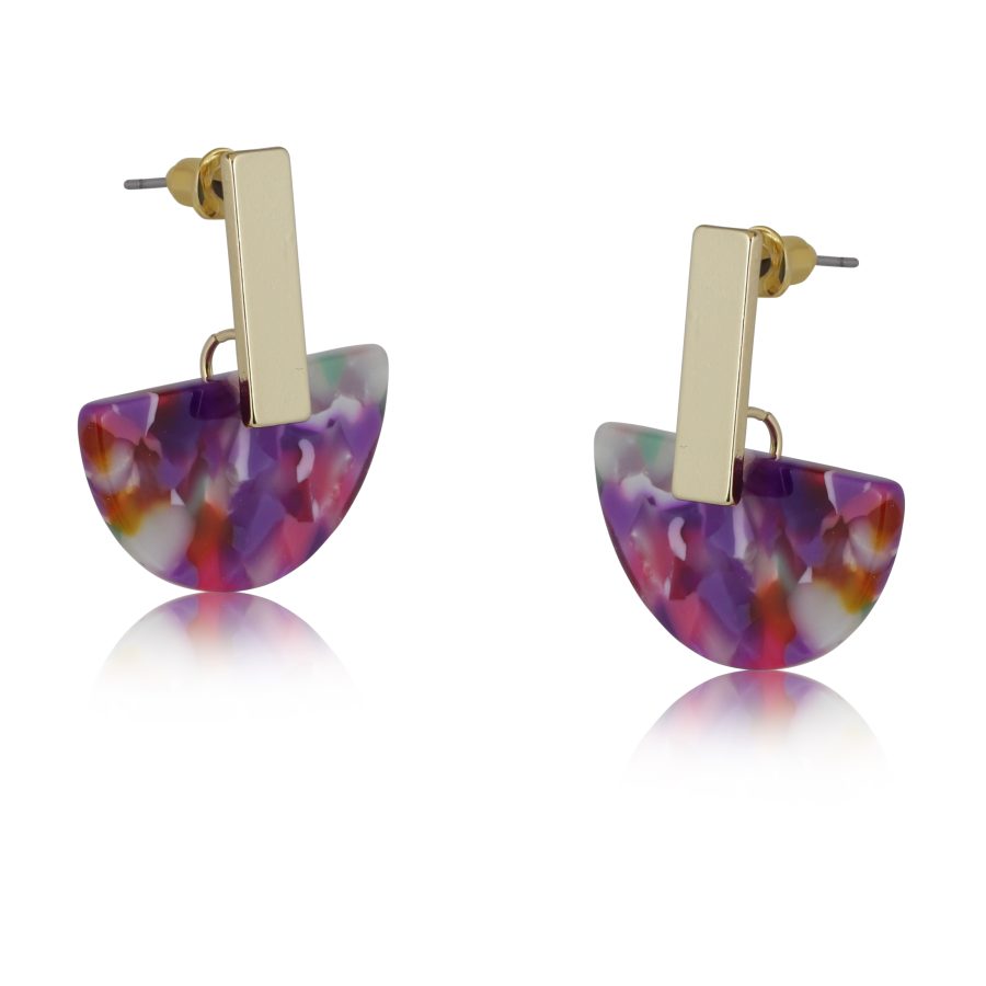Pink Purple Earringsica Resin Hoops - The Nancy Smillie Shop - Art, Jewellery & Designer Gifts Glasgow