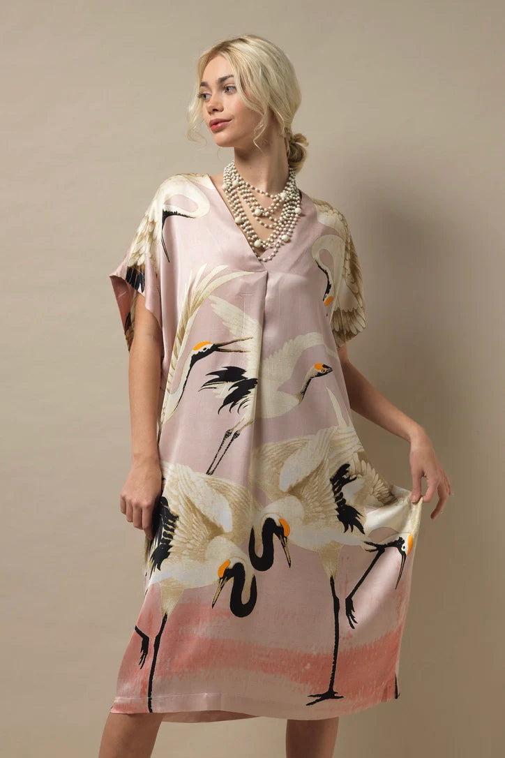 Pink Stork Shift Dress - The Nancy Smillie Shop - Art, Jewellery & Designer Gifts Glasgow