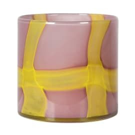 Pink and Yellow Glass Vase