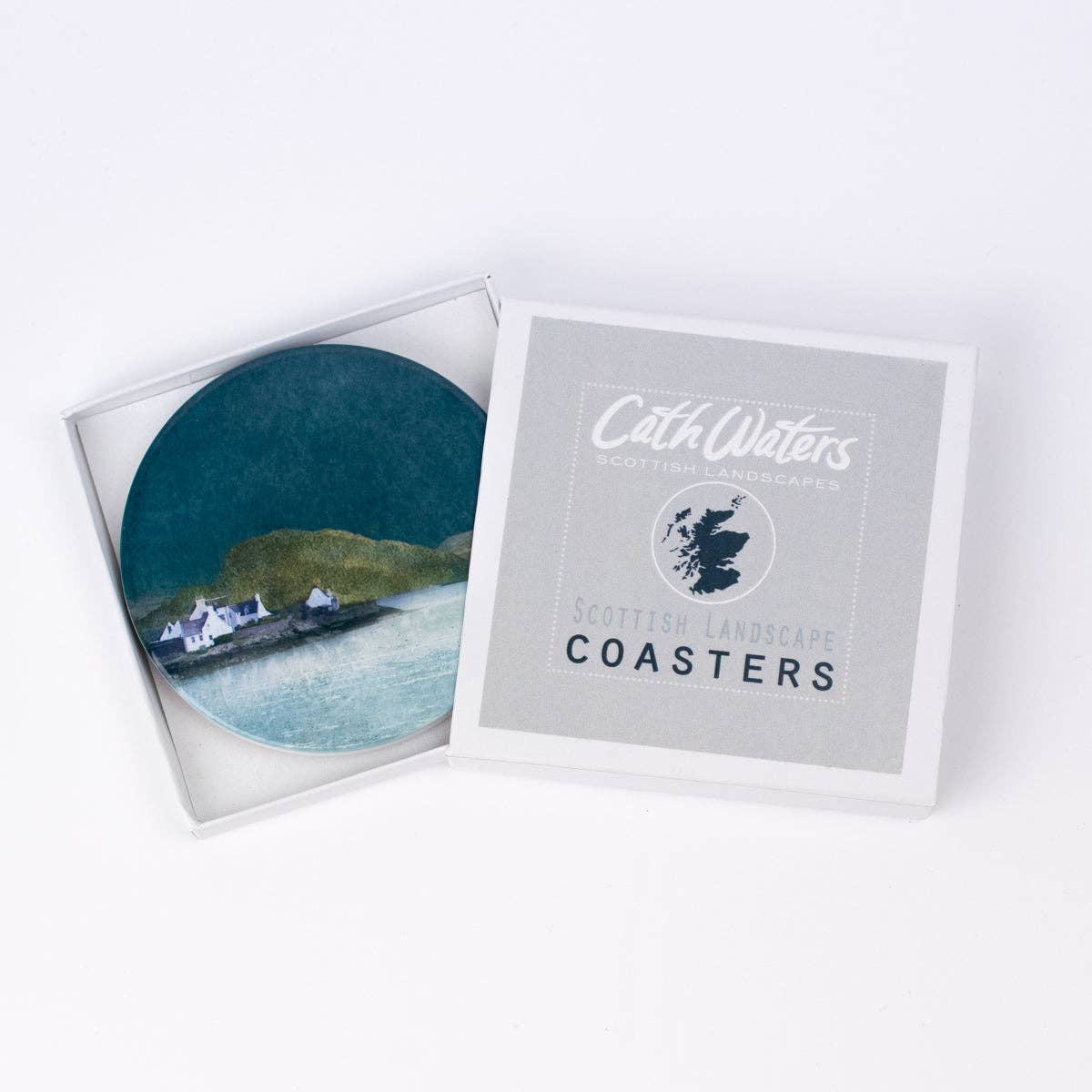 Plockton Ceramic Coaster Gift Boxed - Gifts Under £10 - Scotland