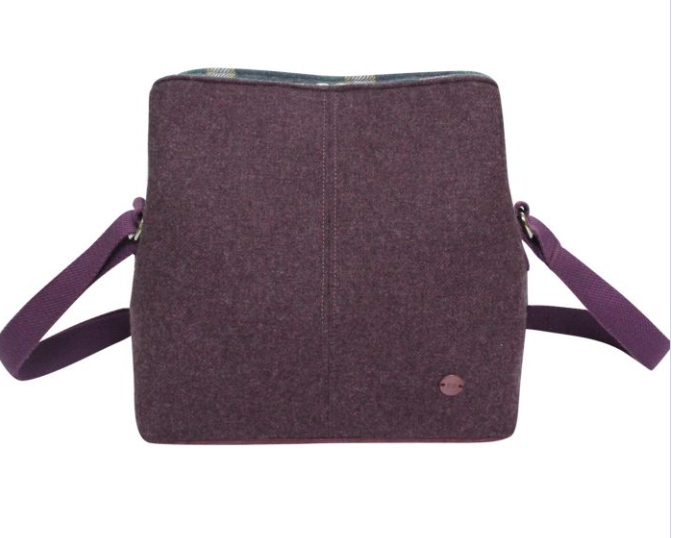 Plum Plain Wool Logan Bag
