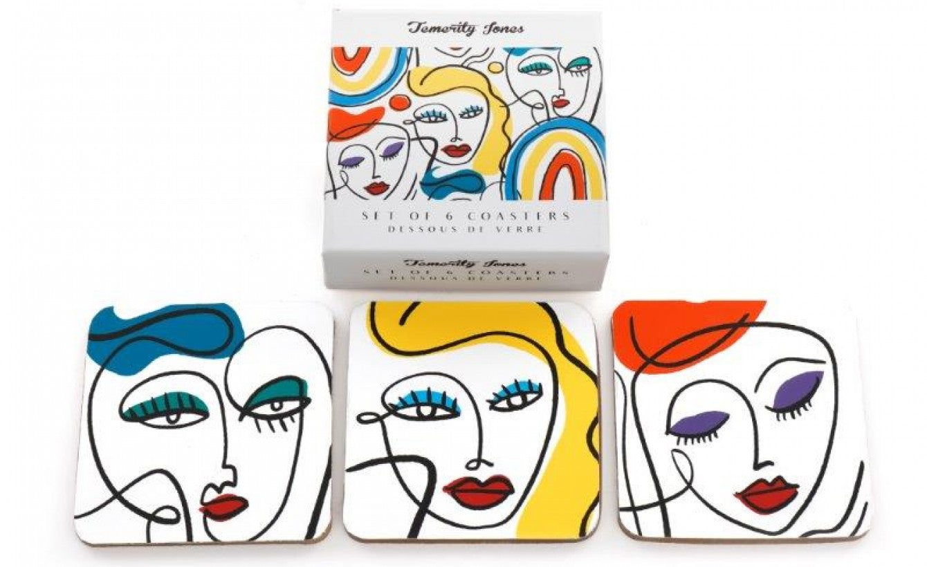 Pop Art Face Coasters - The Nancy Smillie Shop - Art, Jewellery & Designer Gifts Glasgow