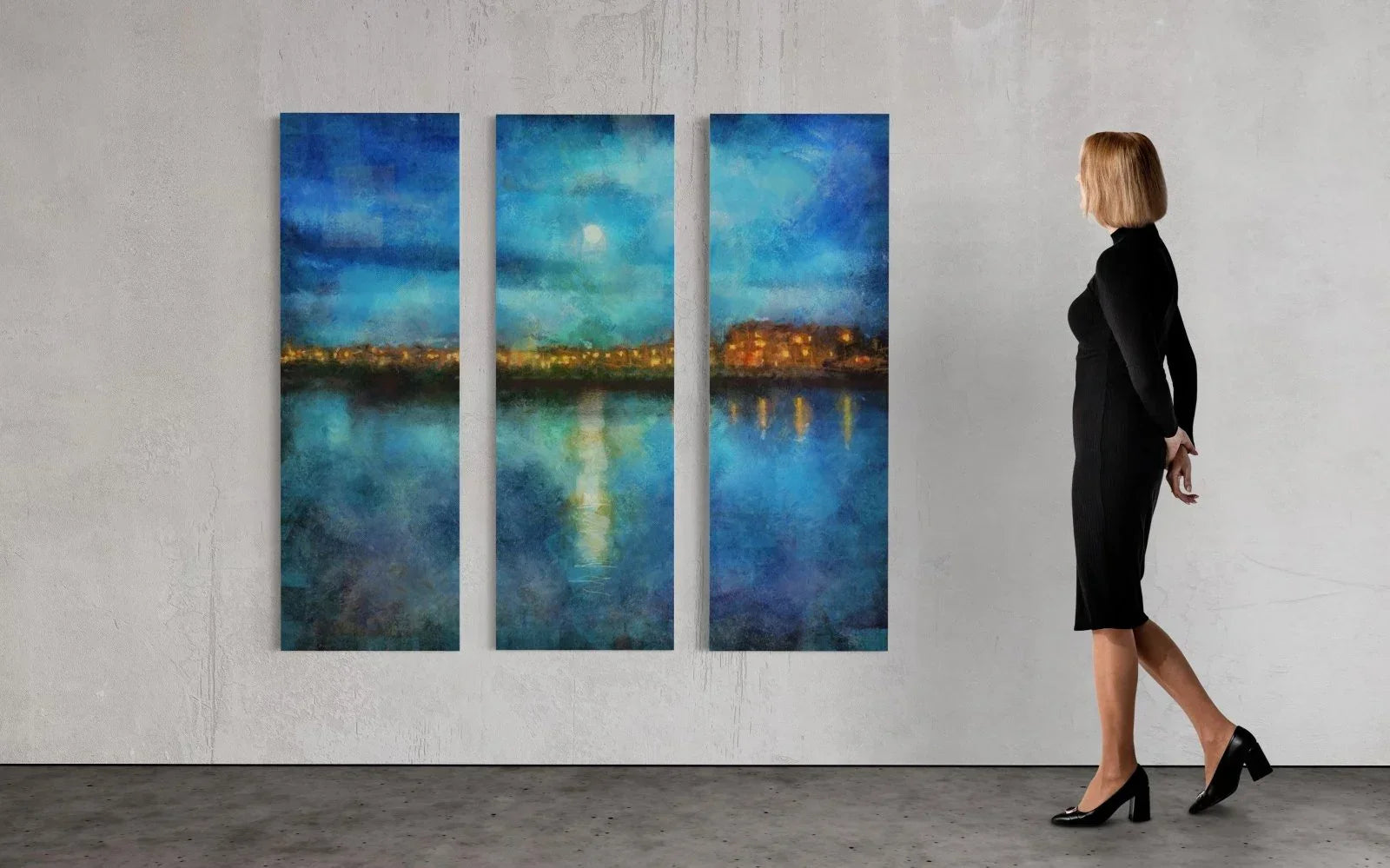Portobello Moonlight Triptych | Statement Interior Wall Art from Scotland - All Prints