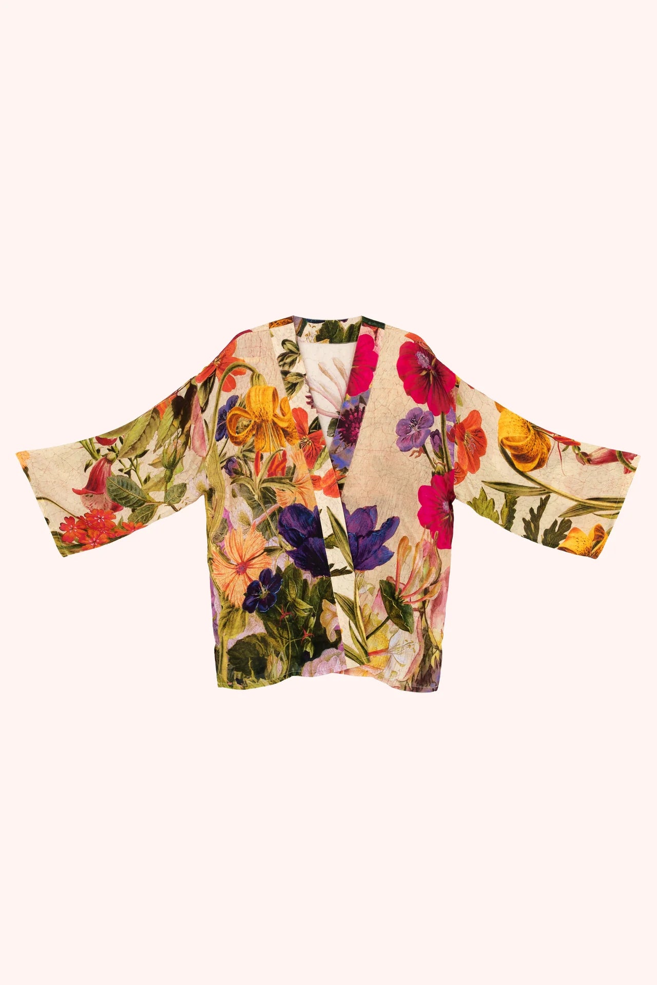 Cream Posy Mid-length Kimono