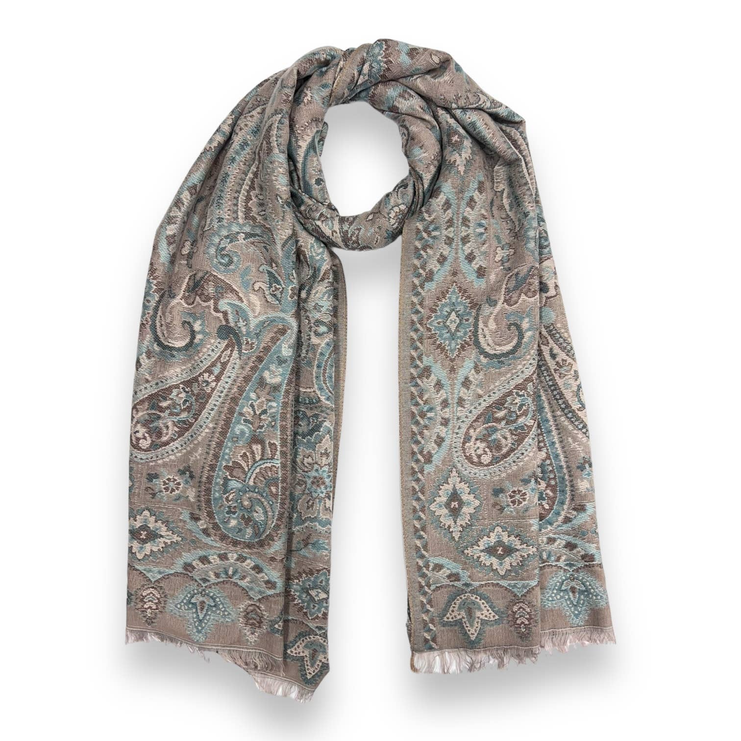 Premium pashmina with paisley print: Mustard | The Nancy Smillie Shop - Art, Jewellery & Designer Gifts Glasgow Scotland