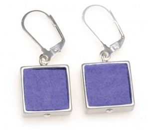 Purple Square Earrings - The Nancy Smillie Shop - Art, Jewellery & Designer Gifts Glasgow
