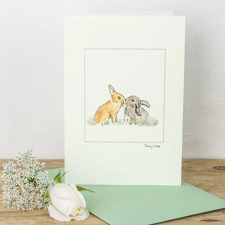 rabbits kissing card - All our cards! - we can send them for you. - Scotland