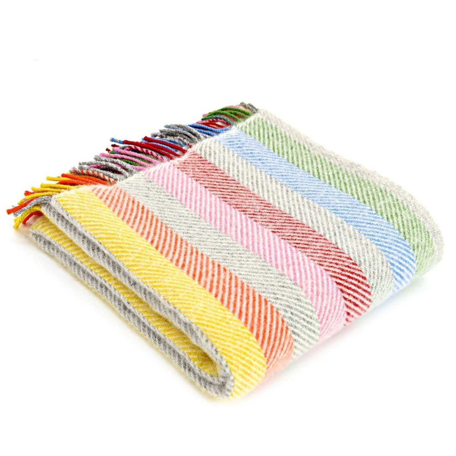 Rainbow Stripe Wool Throw - The Nancy Smillie Shop - Art, Jewellery & Designer Gifts Glasgow