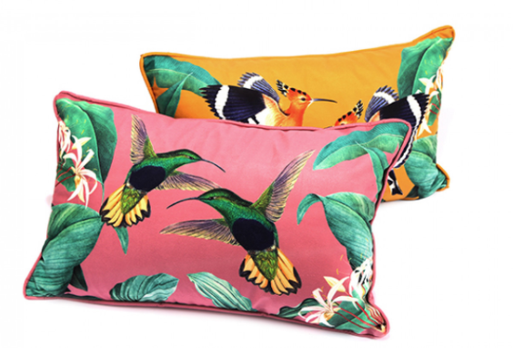 Rectangular Bird Cushion - The Nancy Smillie Shop - Art, Jewellery & Designer Gifts Glasgow