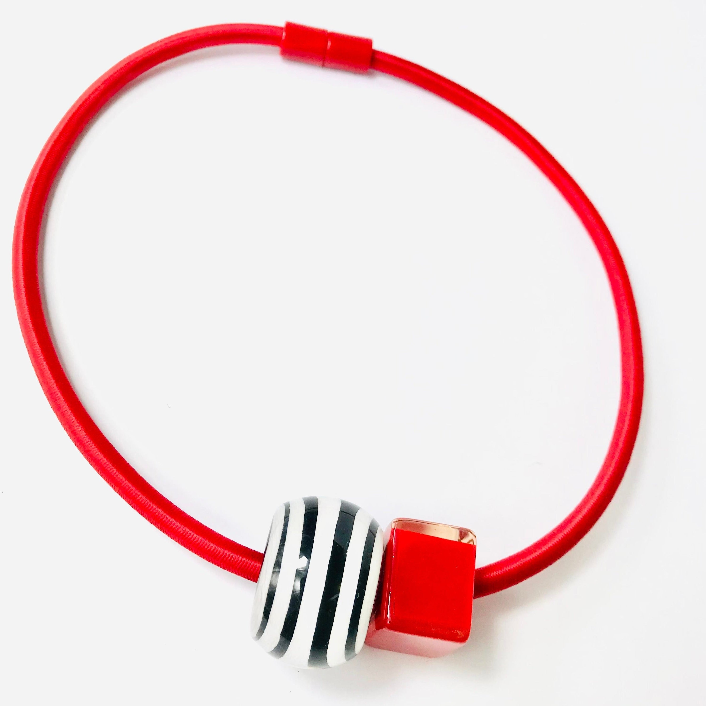 Red and Black/White Bliss Necklace - The Nancy Smillie Shop - Art, Jewellery & Designer Gifts Glasgow