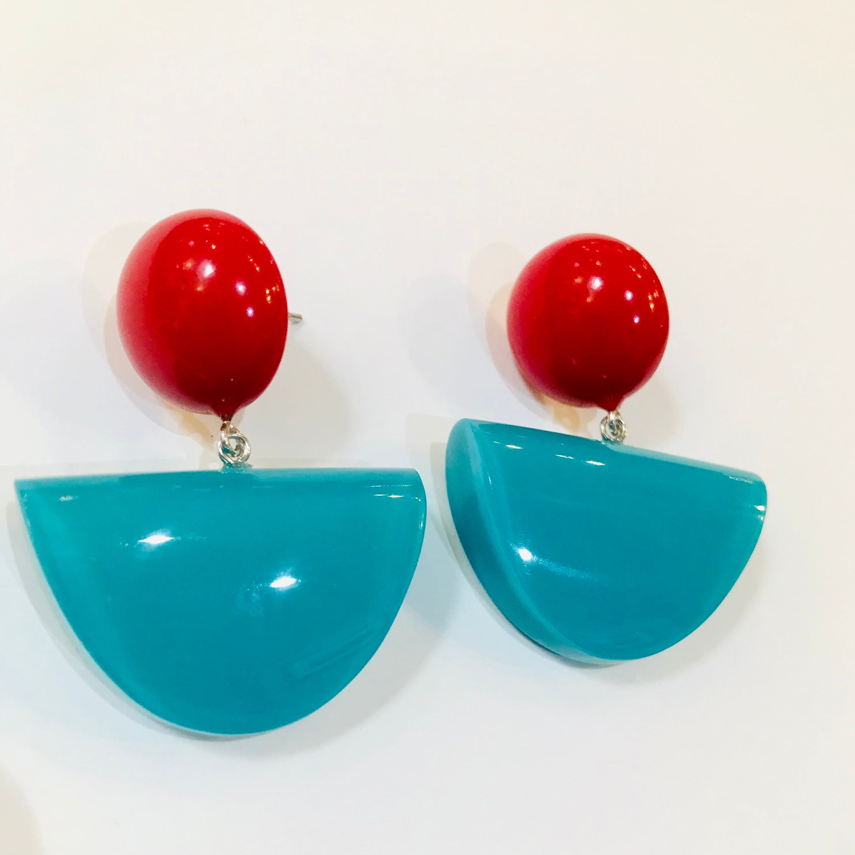 Red/Blue Earrings - The Nancy Smillie Shop - Art, Jewellery & Designer Gifts Glasgow