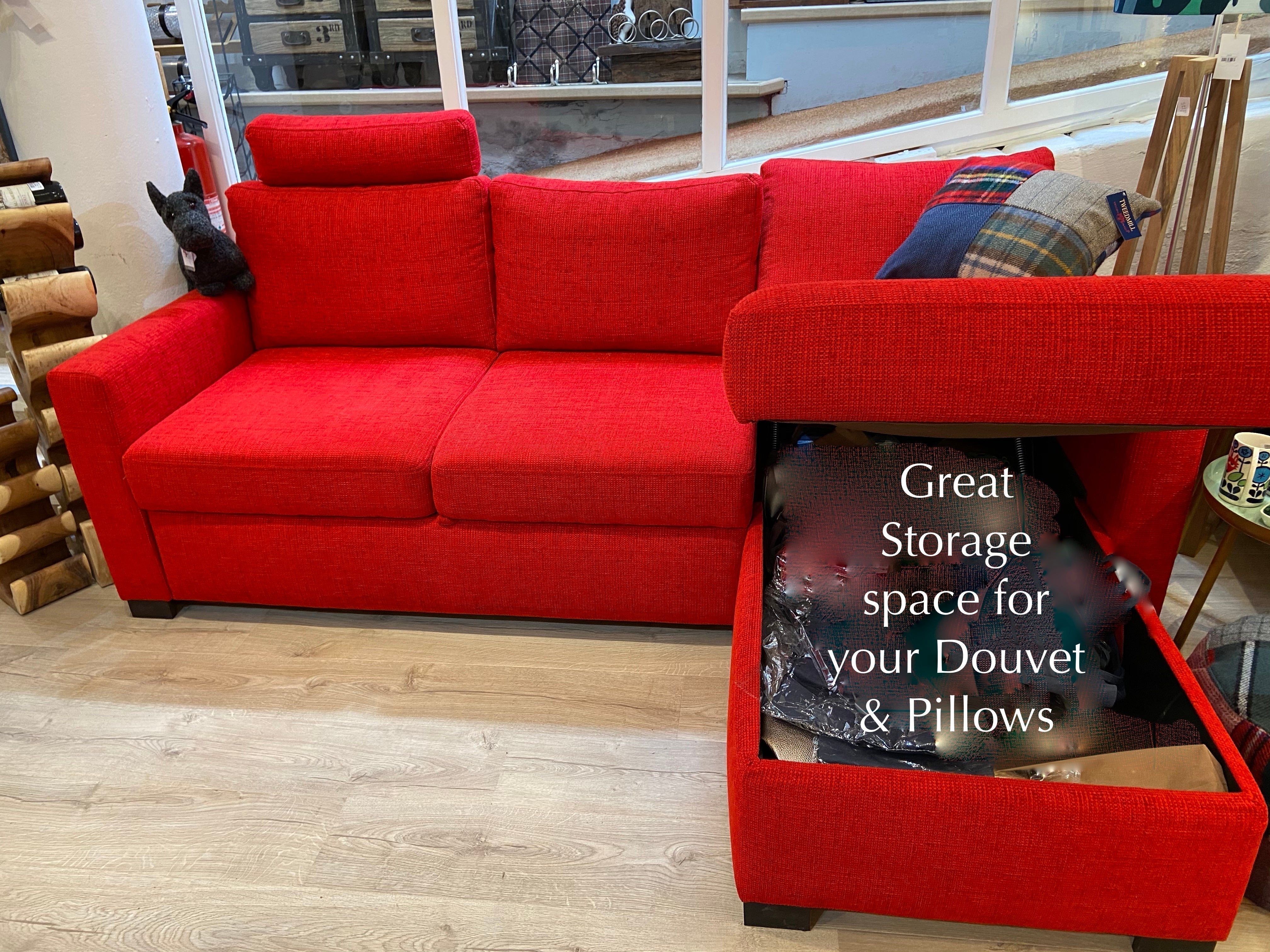 Red Corner Sofabed with Storage - The Nancy Smillie Shop - Art, Jewellery & Designer Gifts Glasgow