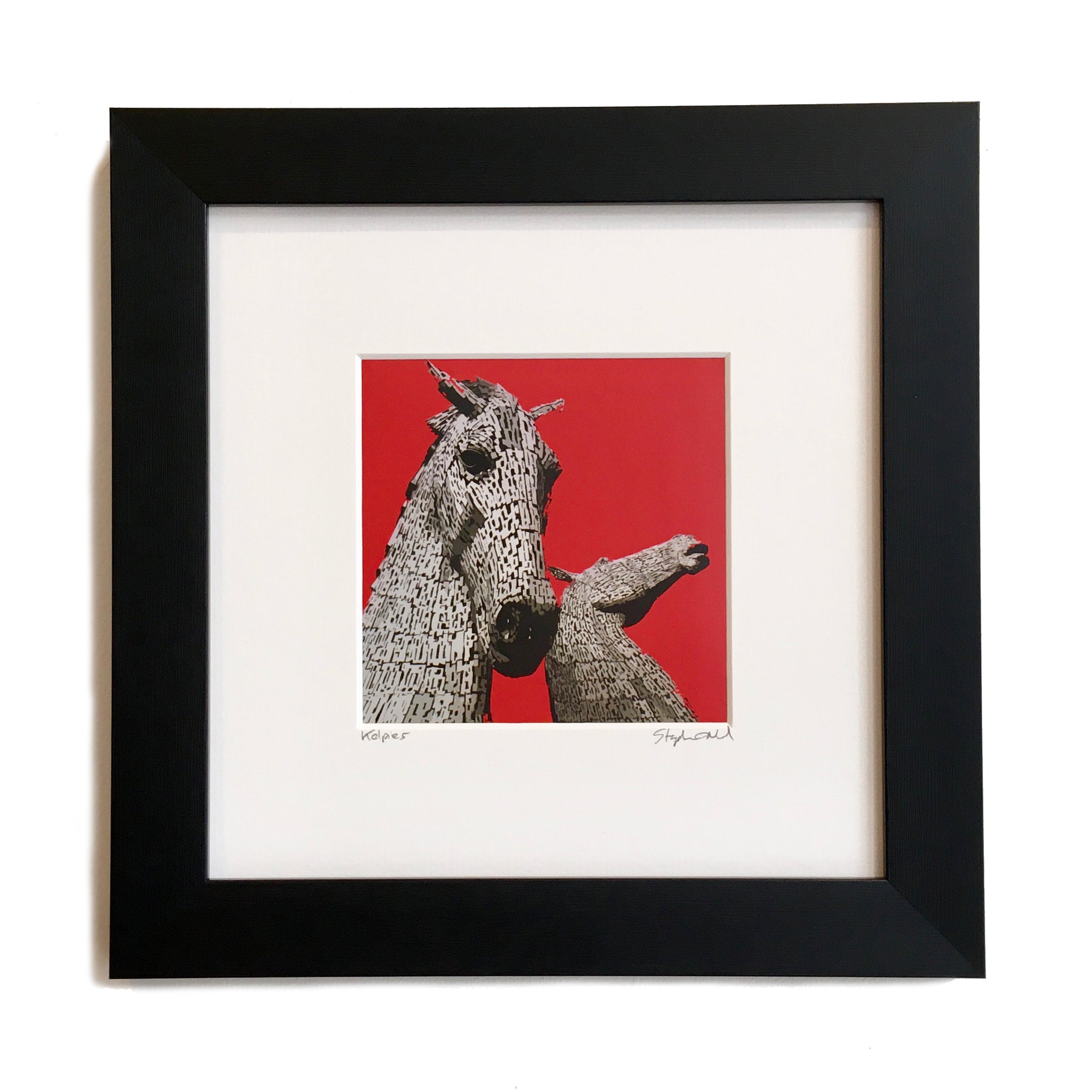 Red Kelpies Framed - The Nancy Smillie Shop - Art, Jewellery & Designer Gifts Glasgow