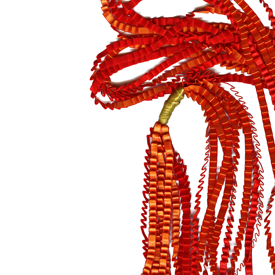Red & Orange Fabric Strand Necklace - The Nancy Smillie Shop - Art, Jewellery & Designer Gifts Glasgow