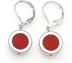 Red Round Dot Felt Earrings - The Nancy Smillie Shop - Art, Jewellery & Designer Gifts Glasgow