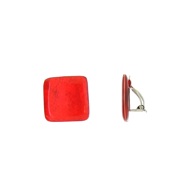 Red Square Clip-ons - The Nancy Smillie Shop - Art, Jewellery & Designer Gifts Glasgow