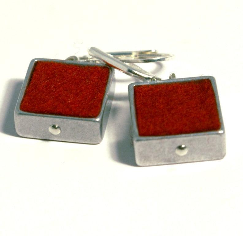 Red Square Felt Earrings - The Nancy Smillie Shop - Art, Jewellery & Designer Gifts Glasgow