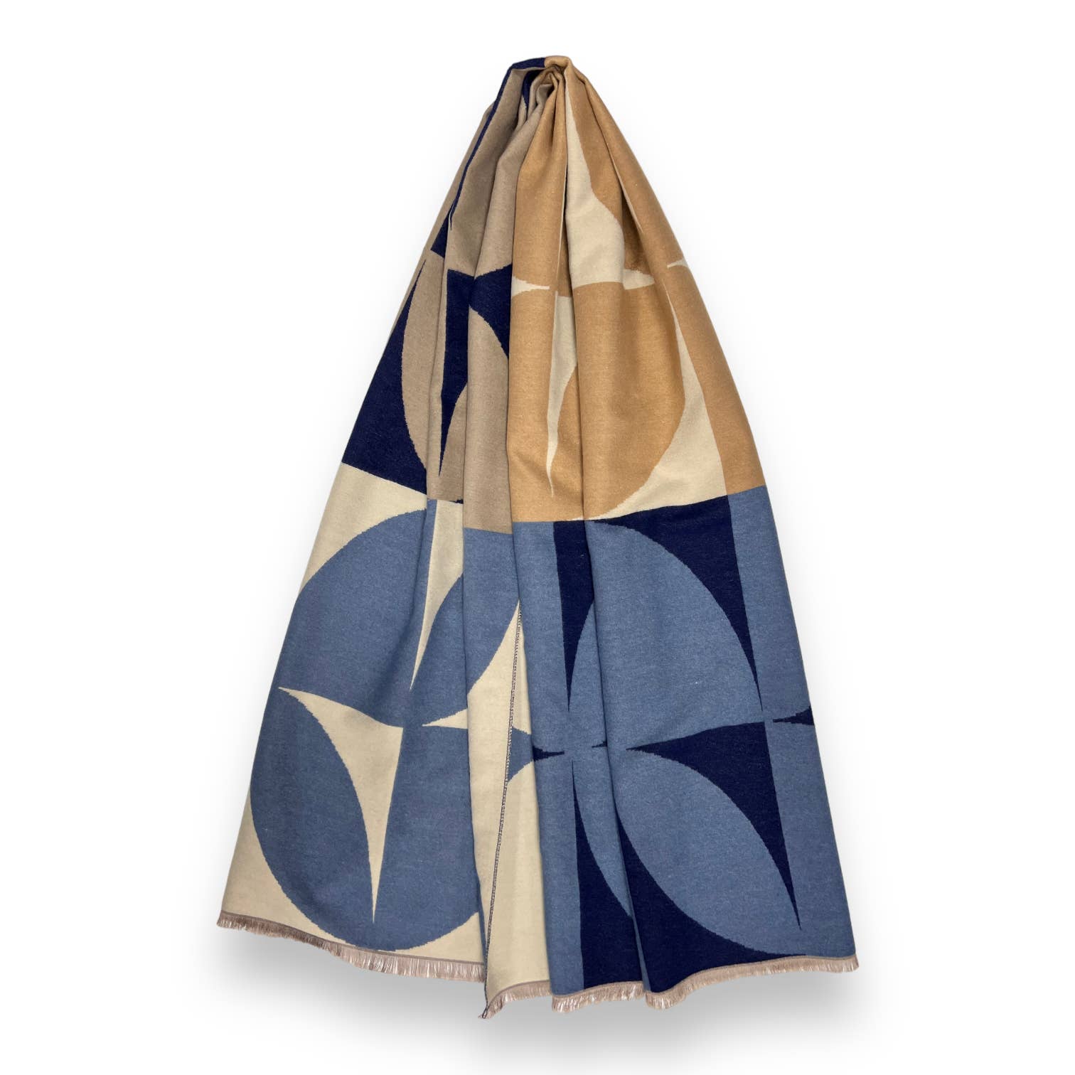 Retro print on cashmere blend scarf finished with fringes: Blacca - The Nancy Smillie Shop - Art, Jewellery & Designer Gifts Glasgow