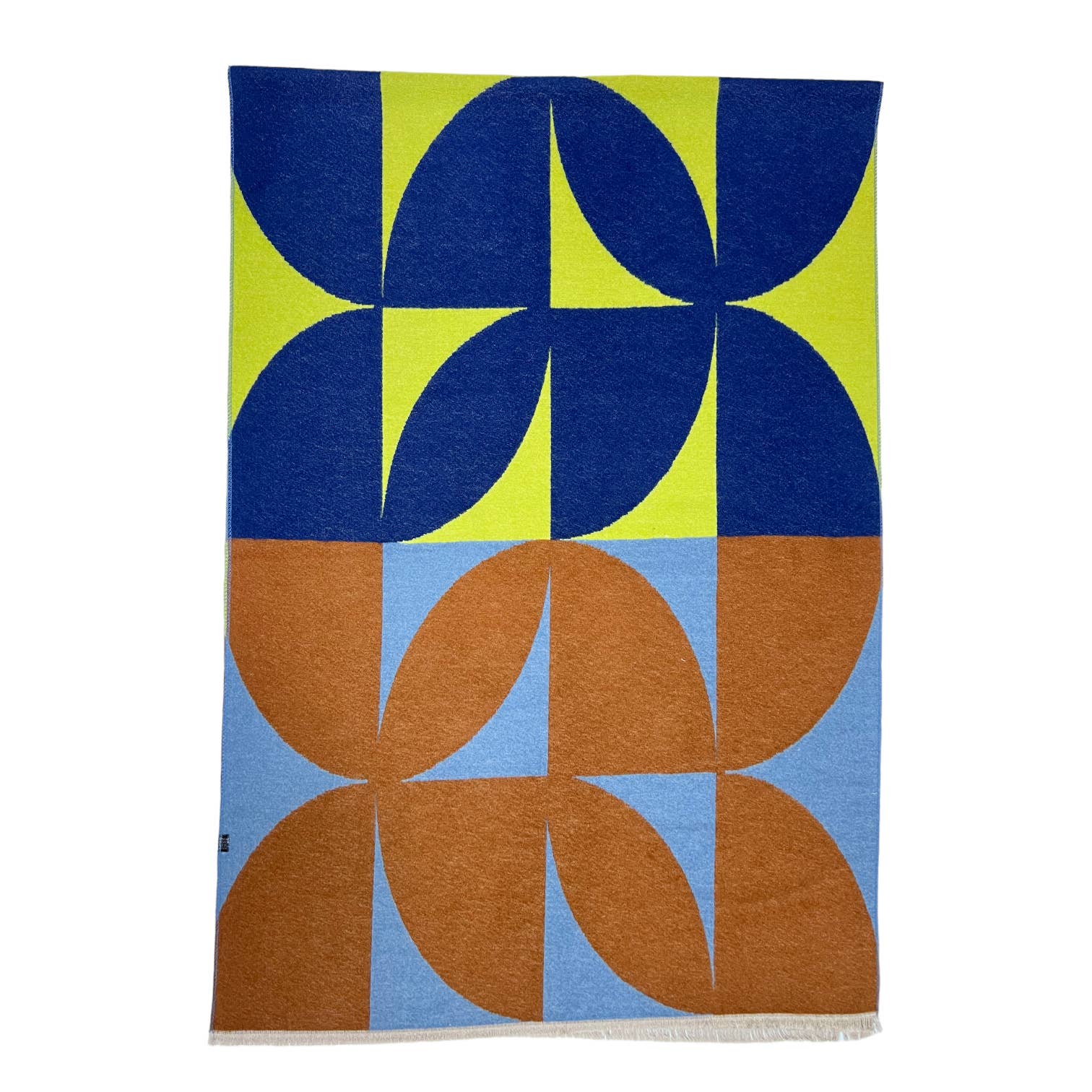 Retro print on cashmere blend scarf finished with fringes: Bleige | The Nancy Smillie Shop - Art, Jewellery & Designer Gifts Glasgow Scotland