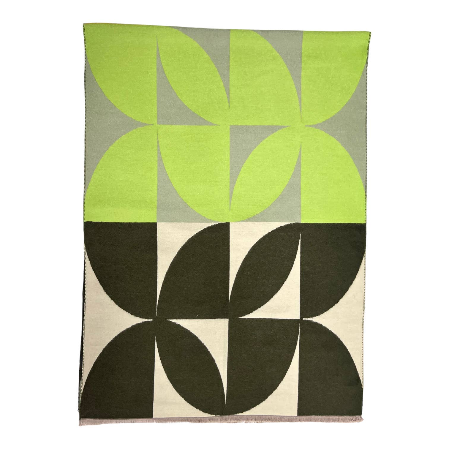 Retro print on cashmere blend scarf finished with fringes: Orbeige - Scarves! - Scotland