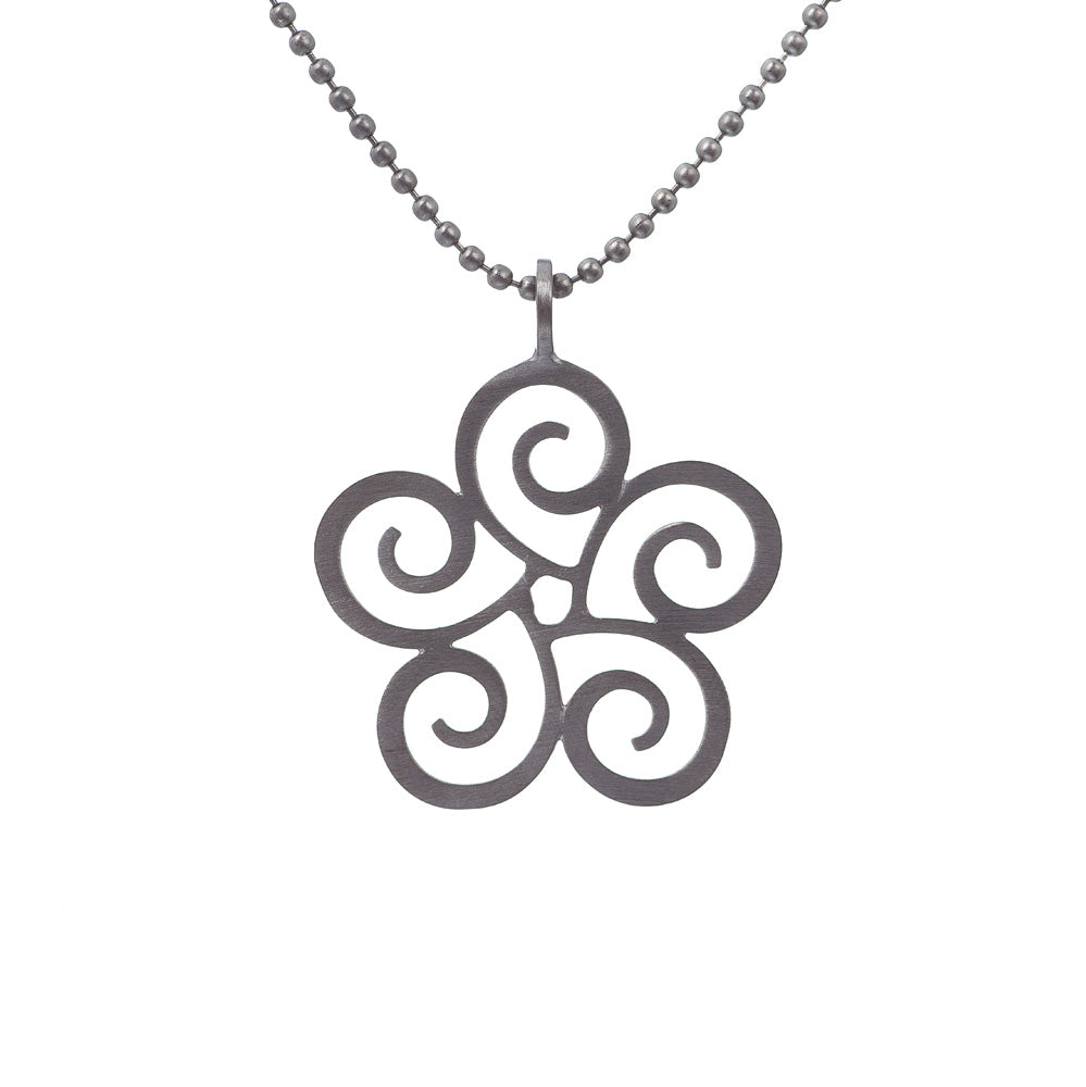 Rhodium Swirl Pendant - The Nancy Smillie Shop - Art, Jewellery & Designer Gifts Glasgow