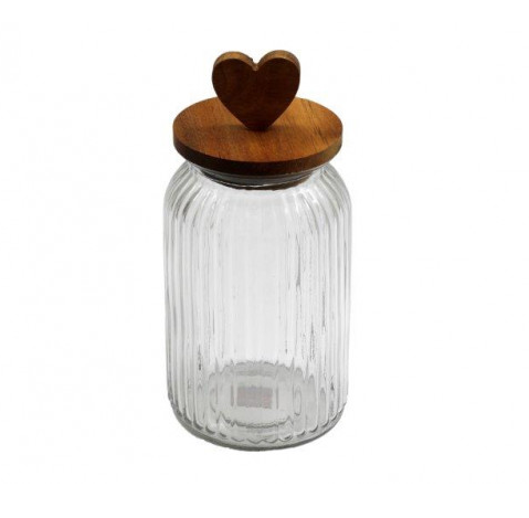 Ribbed Glass Heart Lid 24cm