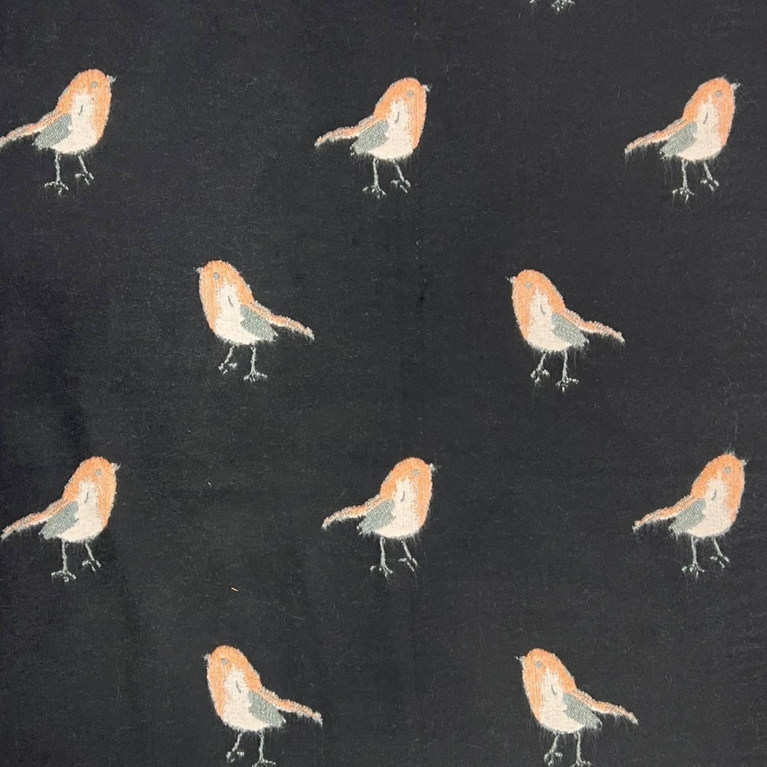 Robin bird woven print on reversible cashmeremix: Red - Scarves! - Scotland