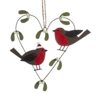 Robin With Mistletoe Heart - The Nancy Smillie Shop - Art, Jewellery & Designer Gifts Glasgow