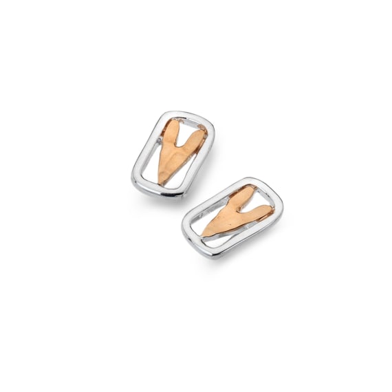 Rose Gold Heart Studs - The Nancy Smillie Shop - Art, Jewellery & Designer Gifts Glasgow