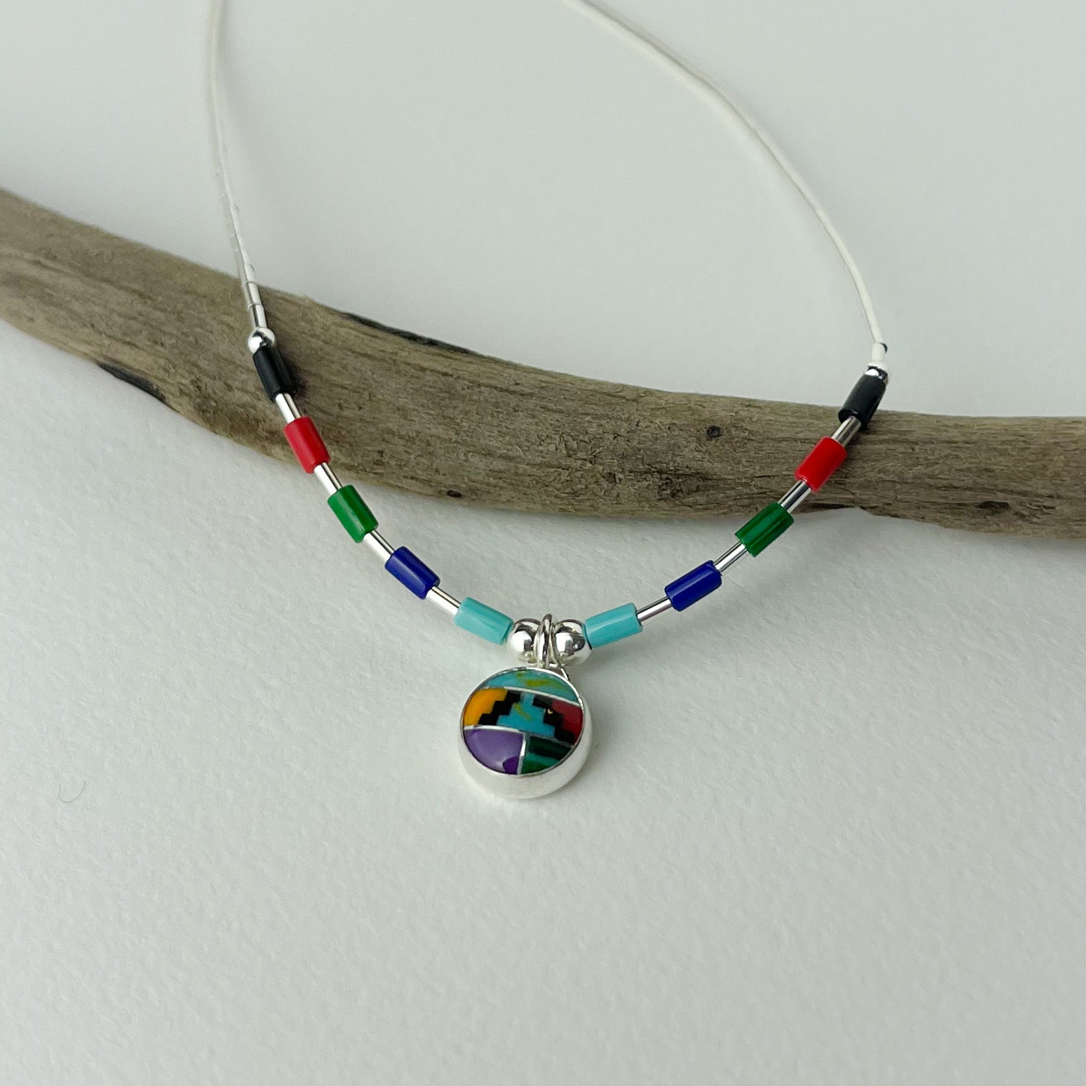 Round Aztec Drop Necklace - The Nancy Smillie Shop - Art, Jewellery & Designer Gifts Glasgow