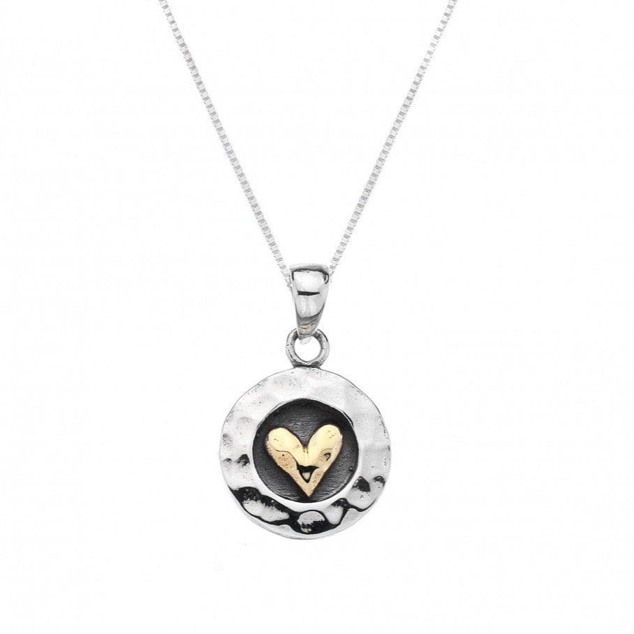 Round Brass Heart Necklace - The Nancy Smillie Shop - Art, Jewellery & Designer Gifts Glasgow