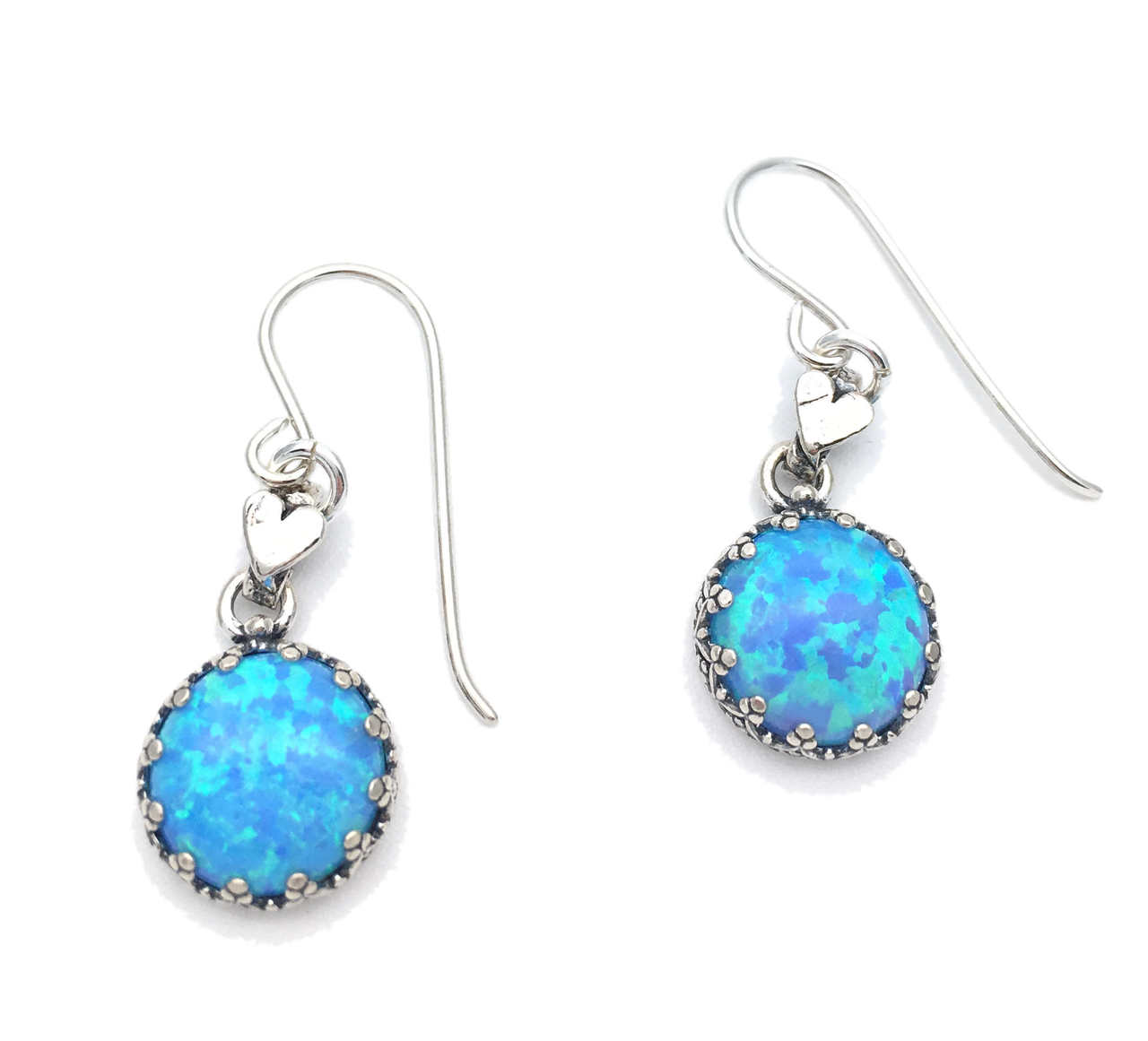 Round Opal Earrings - The Nancy Smillie Shop - Art, Jewellery & Designer Gifts Glasgow