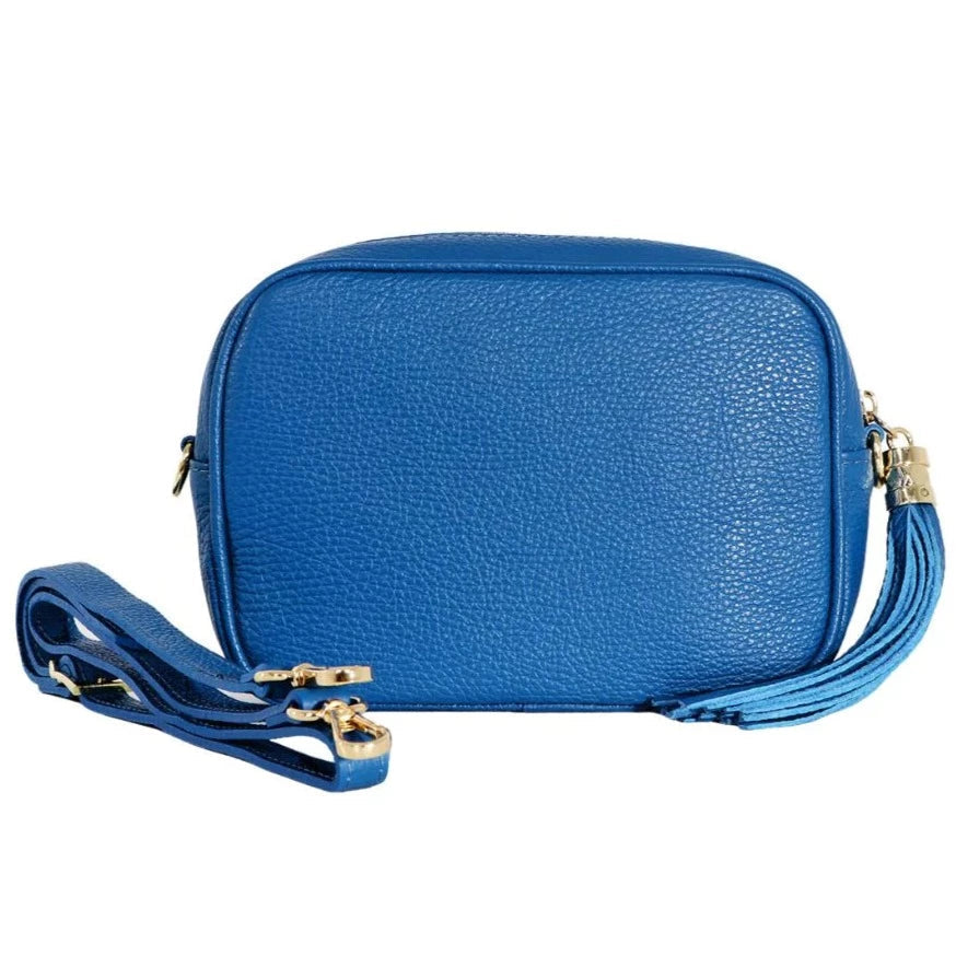 Royal Blue Italian Leather Camera Bag - The Nancy Smillie Shop - Art, Jewellery & Designer Gifts Glasgow