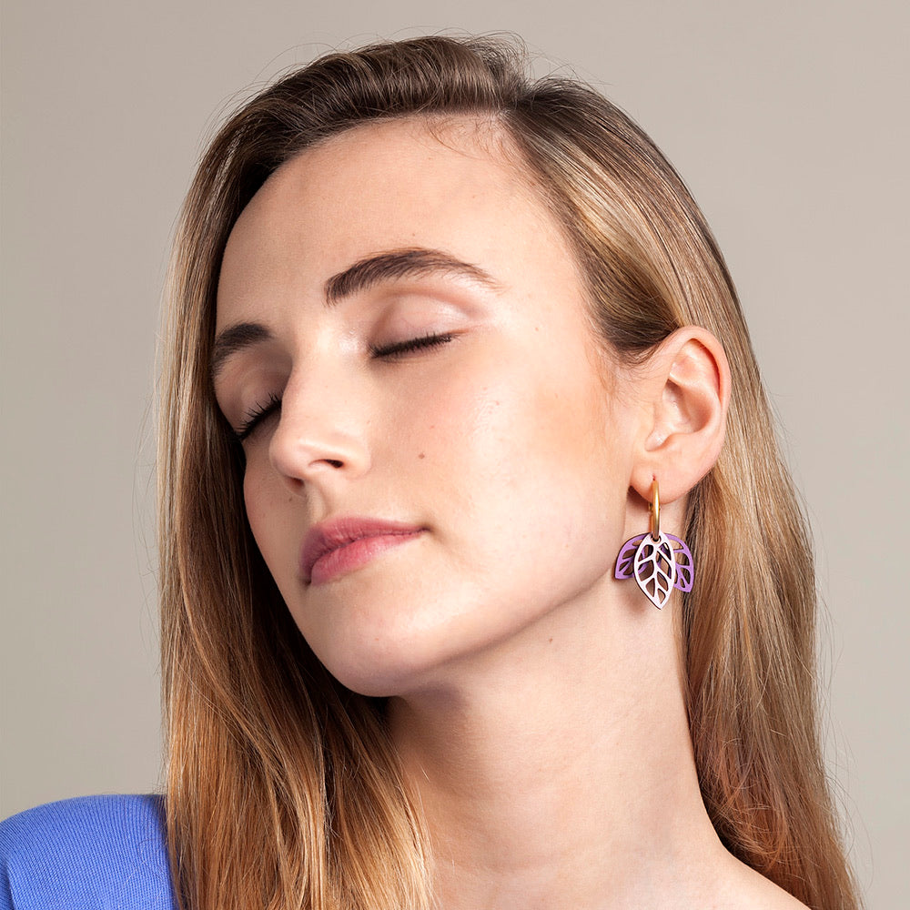 Rustling Violet Hoop Earrings - The Nancy Smillie Shop - Art, Jewellery & Designer Gifts Glasgow