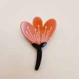 Orange Flower Brooch