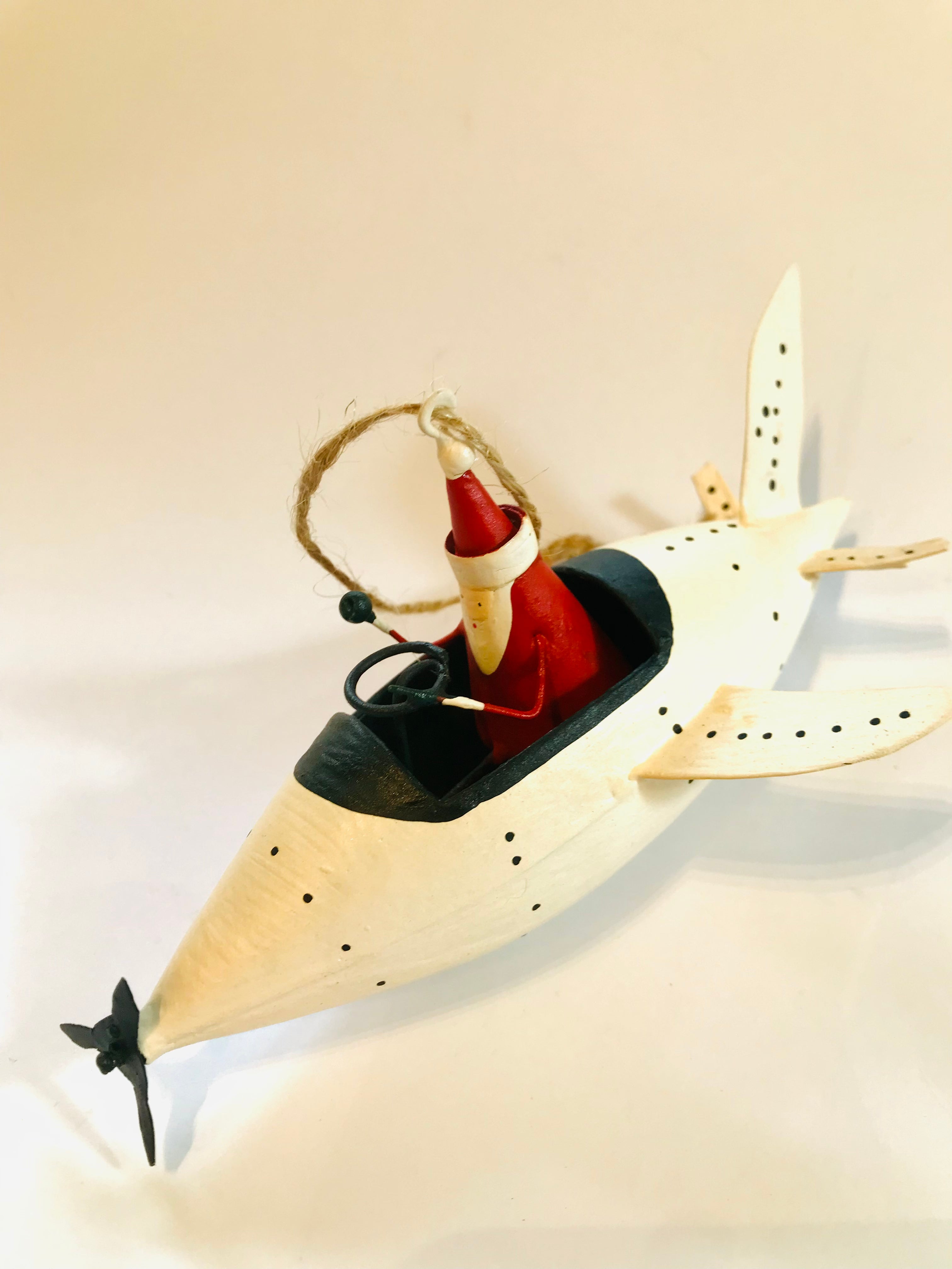 Santa White Plane - The Nancy Smillie Shop - Art, Jewellery & Designer Gifts Glasgow