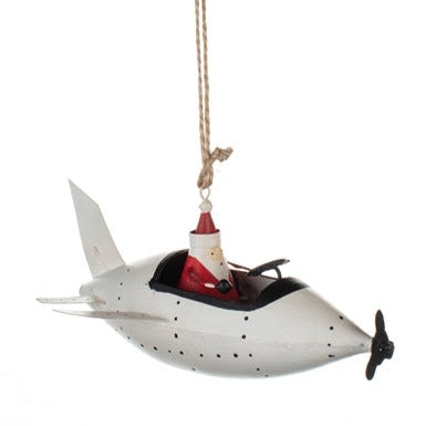 Santa White Plane - The Nancy Smillie Shop - Art, Jewellery & Designer Gifts Glasgow