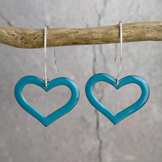 Sapphire Heart Drop Earrings - The Nancy Smillie Shop - Art, Jewellery & Designer Gifts Glasgow