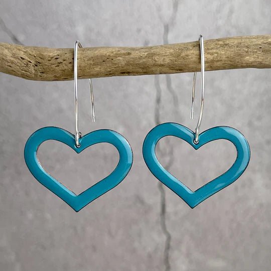 Sapphire Heart Drop Earrings - The Nancy Smillie Shop - Art, Jewellery & Designer Gifts Glasgow