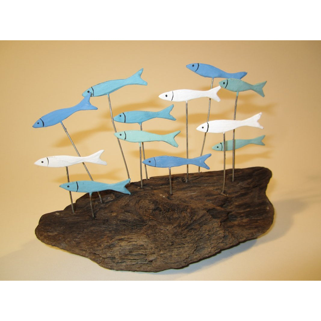 School Of Fish On Driftwood - The Nancy Smillie Shop - Art, Jewellery & Designer Gifts Glasgow