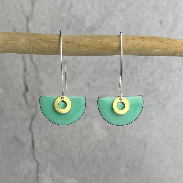 Sea Foam Semi Circle Earrings - The Nancy Smillie Shop - Art, Jewellery & Designer Gifts Glasgow