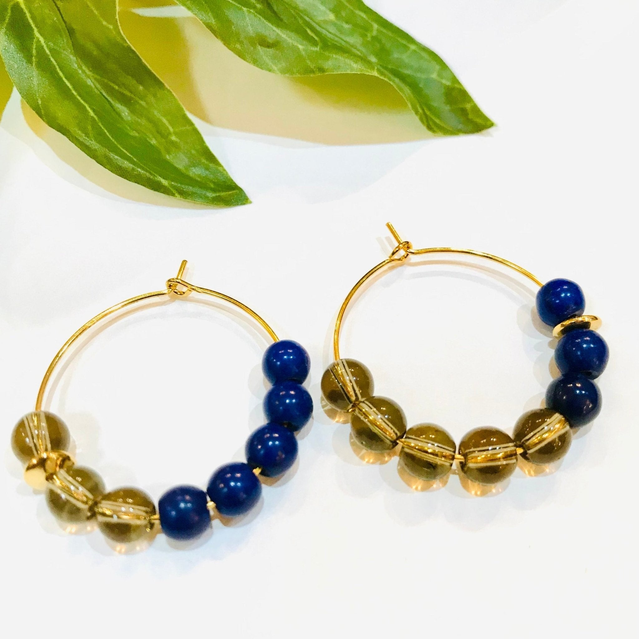Semi-Precious Stone Hoops - The Nancy Smillie Shop - Art, Jewellery & Designer Gifts Glasgow