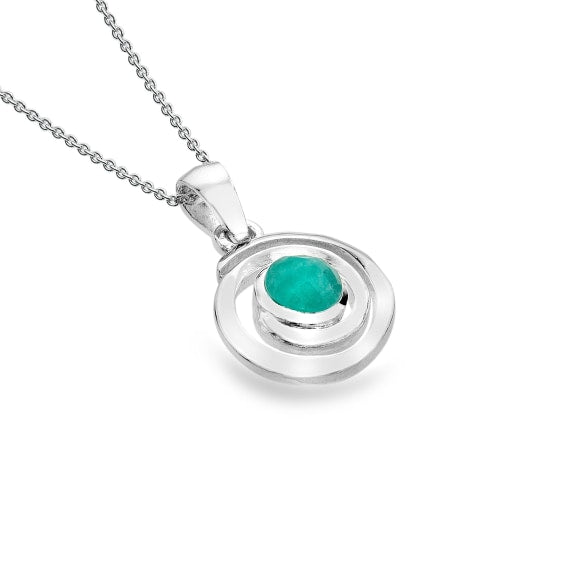 Silver Amazonite Spiral Pendant - The Nancy Smillie Shop - Art, Jewellery & Designer Gifts Glasgow