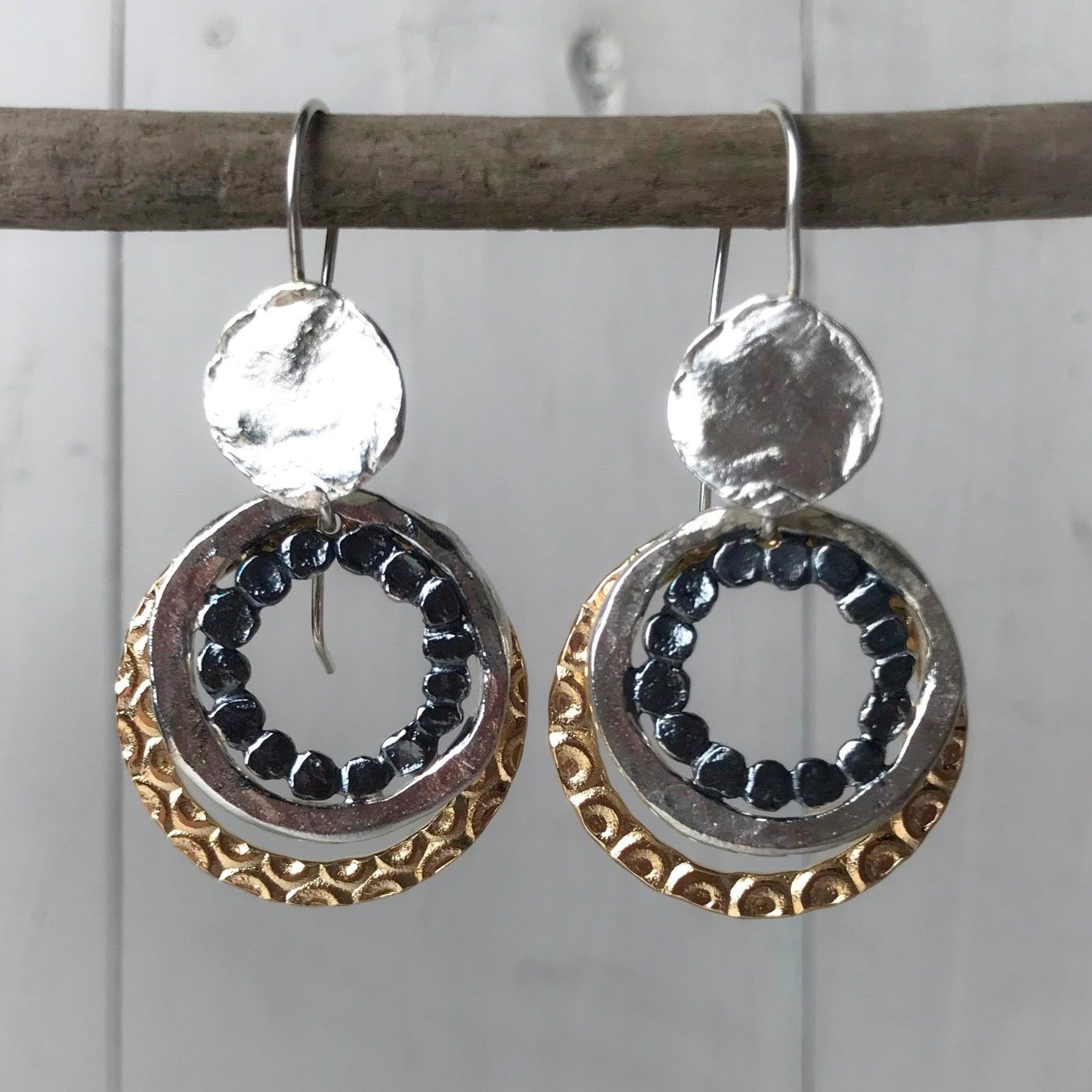 Silver and Gold Hoop Earrings - The Nancy Smillie Shop - Art, Jewellery & Designer Gifts Glasgow