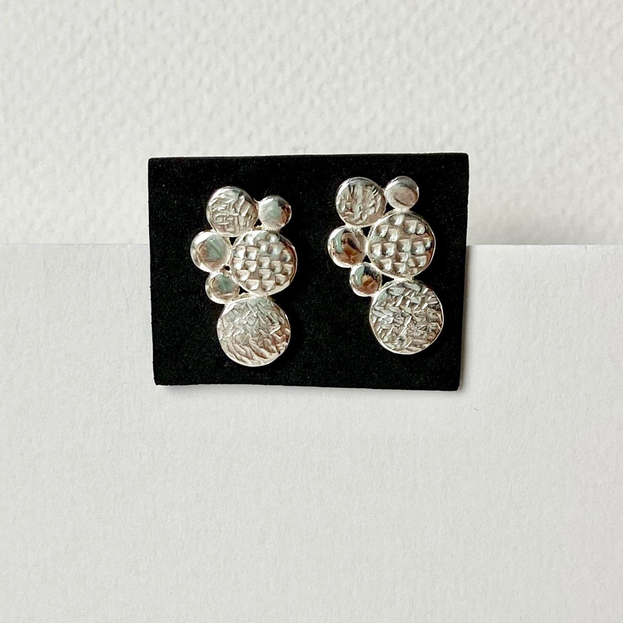 Silver Dot Double Earrings - The Nancy Smillie Shop - Art, Jewellery & Designer Gifts Glasgow