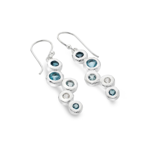 Silver Faceted Pebble Earrings - The Nancy Smillie Shop - Art, Jewellery & Designer Gifts Glasgow